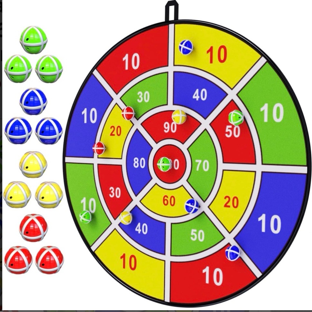Kids Magnetic Dartboard Toy Set - Multi-Color